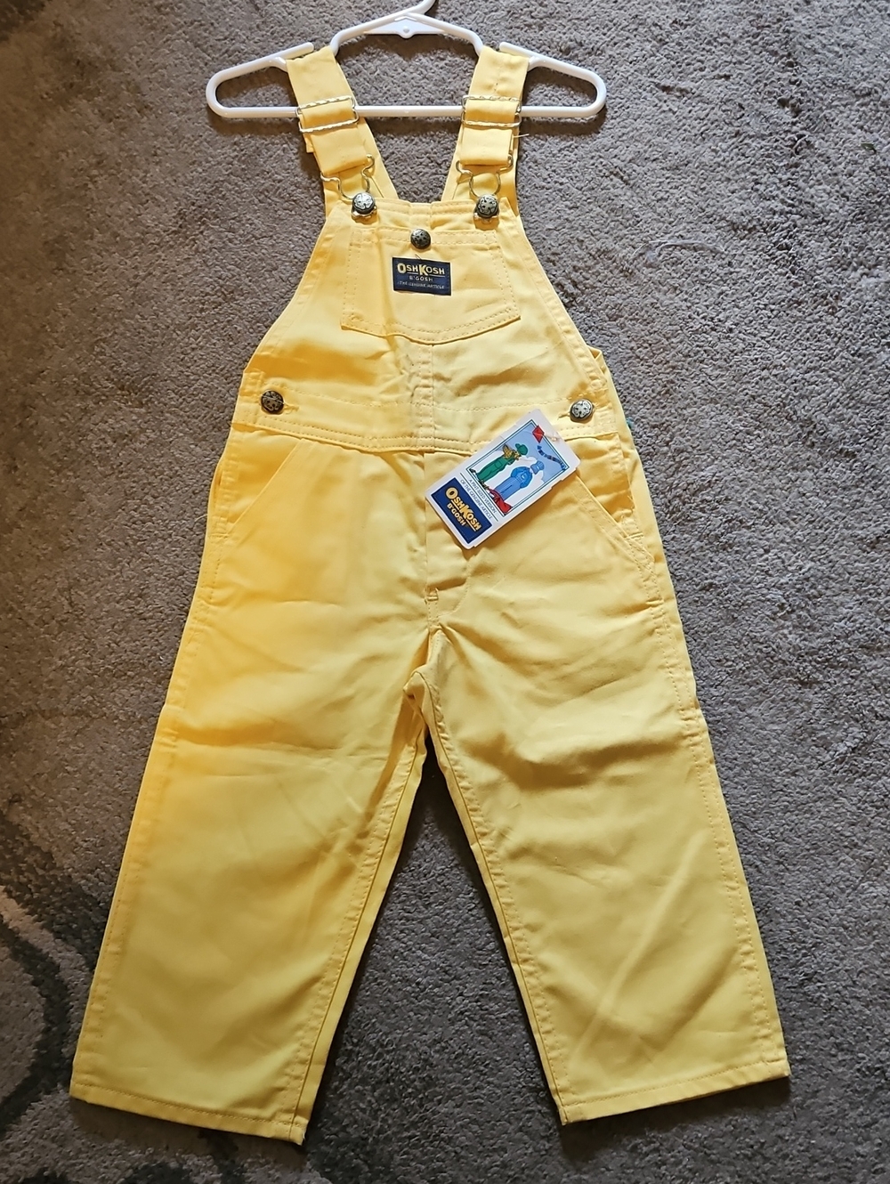 Vintage OshKosh B'gosh Bright Yellow Kids' Overalls